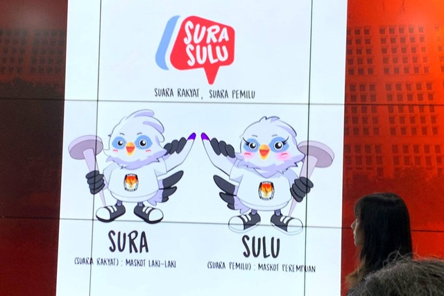 Maskot Pemilu 2024 Sura dan Sulu. (Foto : Kumparan)