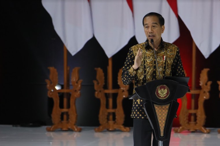 Presiden Republik Indonesia Joko Widodo memberikan arahan pada Rakosnas Kepala Daerah dan Forkopimda tahun 2023. (Foto : Istimewa)
