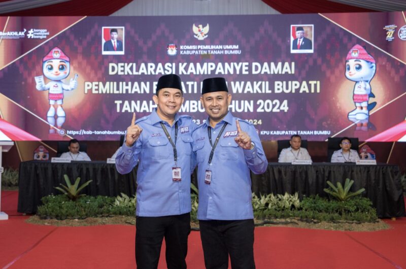Pasangan calon (paslon) Bupati dan Wakil Bupati Tanah Bumbu, Andi Rudi-Bahsanuddin (ARB) mendapatkan nomor urut 1. (Foto : Istimewa)