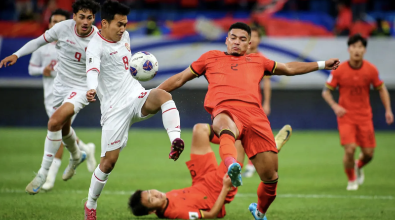 Perjuangan Timnas Indonesia saat melawan Timnas China. (Foto : Istimewa)
