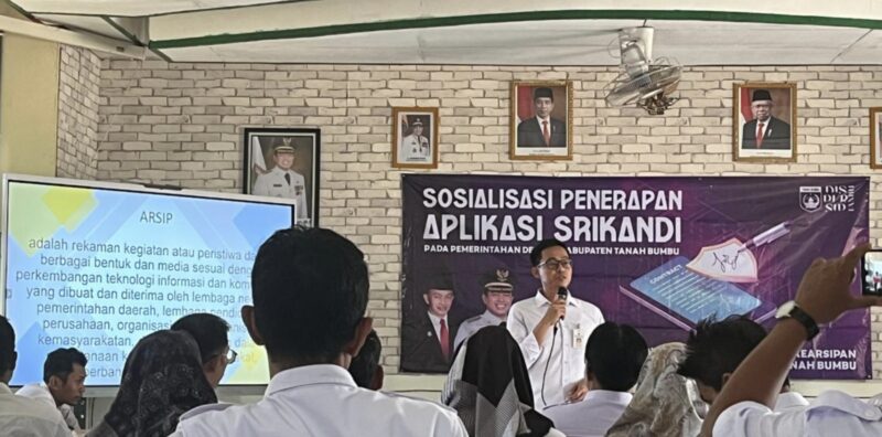 Sosisalisasi Penerapan Aplikasi SRIKANDI (Sistem Informasi Kearsipan Dinamis Terintegrasi). (Foto : Istimewa)