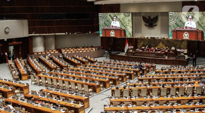 Rapat paripurna DPR engesahan lima pimpinan Komisi Pemberantasan Korupsi (KPK) dan anggota Dewan Pengawas (Dewas) KPK periode 2024-2029. (Foto : liputan6.com)