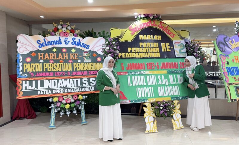 Ketua DPRD Balangan, Hj Linda Wati saat berhadir pada peringatan hari jadi PPP ke-52. (Foto : Istimewa)