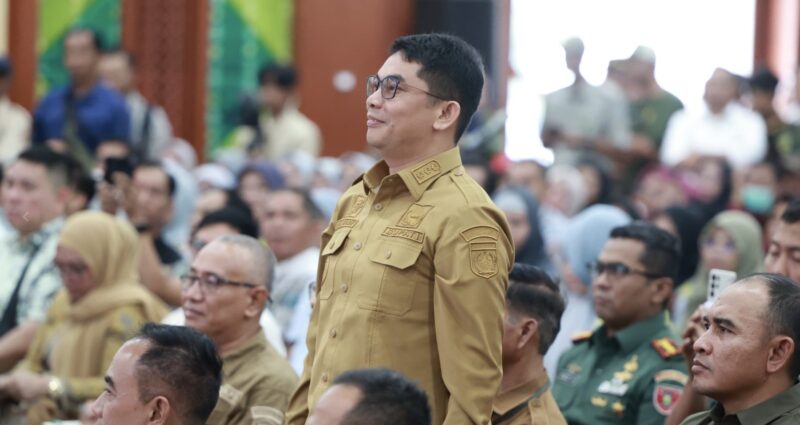 Bupati Kabupaten Tanah Bumbu Andi Rudi Latif menghadiri rakor Akselerasi Kegiatan Optimasi Lahan (Oplah) dan Cetak Sawah Menuju Indonesia Swasembada Pangan. (Foto : Istimewa)