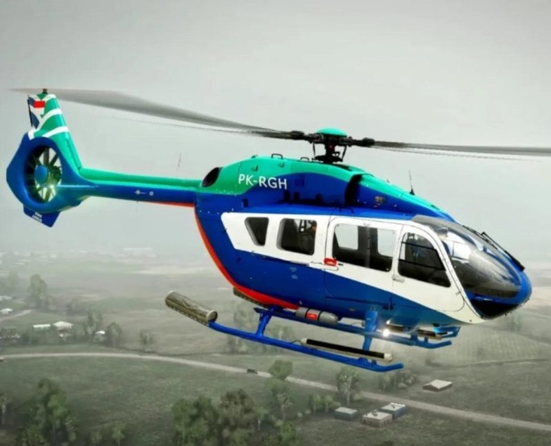 Penampakan Helikopter BK 117-D3 tang hilang kontrak setelah mengudara di Kabupaten Tanah Bumbu menuju Bandara Palangkaraya. (Foto: Istimewa)
