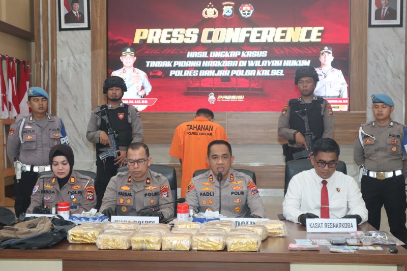 Polres Kabupaten Banjar Polda Kalsel berhasil menggagalkan penyelundupan 19 kilogram sabu dengan nilai Rp34,2 miliar. (Foto: Istimewa)