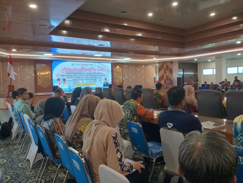 Sosialisasi dan Bimbingan Teknis (Bimtek) Implementasi Transaksi Katalog Elektronik Versi 6 bagi Pejabat Pembuat Komitmen (PPK) dan Bendahara Pengeluaran. (Foto: Istimewa)