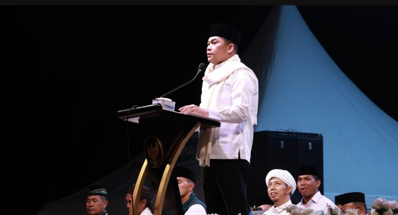Aksi Sinergitas Merah Putih yang dirangkai dengan Tabligh Akbar bersama Ustadz H.Hasan Al Majister (UHA), di Kecamatan Mantewe. (Foto: Istimewa)