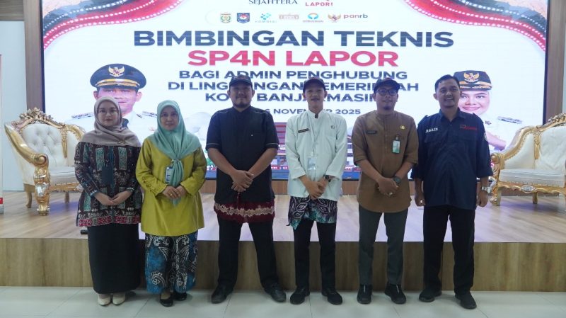 Dinas Komunikasi, Informatika, dan Statistik (Diskominfotik) melaksanakan Bimbingan Teknis (Bimtek) Sistem Pengelolaan Pengaduan Pelayanan Publik Nasional (SP4N) Lapor bagi Admin Penghubung di lingkungan Pemerintah Kota Banjarmasin. (Foto: Istimewa)