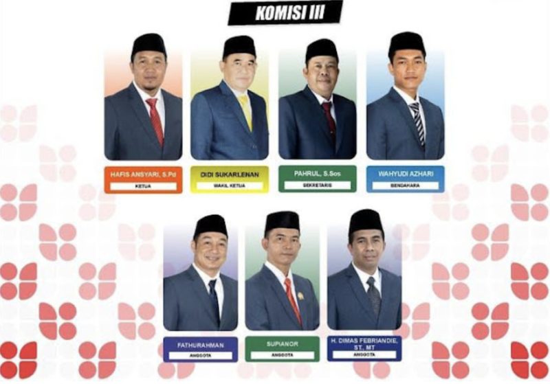 Struktur organisai Komisi III DPRD Kabupaten Balangan. (Foto: Istimewa)