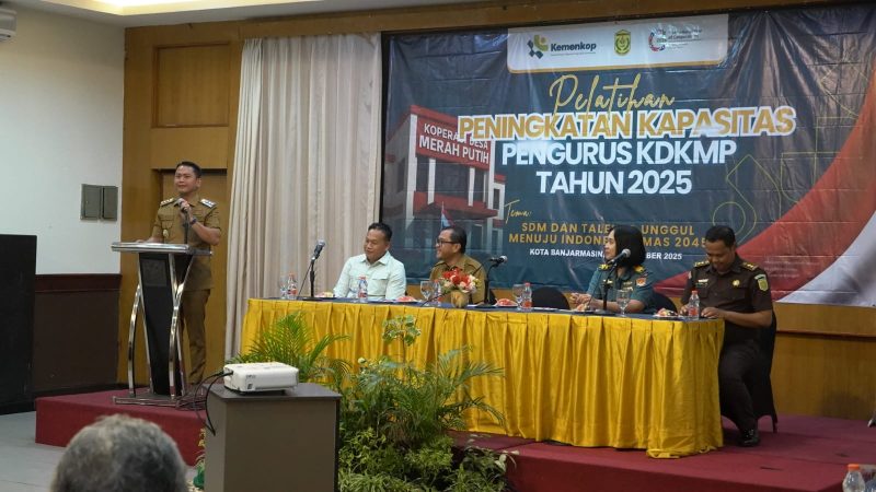 Dinas Koperasi, Usaha Mikro, dan Tenaga Kerja (Diskopumker) menggelar Pelatihan Peningkatan Kapasitas Pengurus Koperasi Kelurahan Merah Putih Tahun 2025. (Foto: Istimewa)