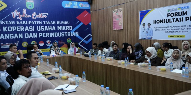 Forum Konsultasi Publik (FKP) yang digelar Dinas Koperasi Usaha Mikro Perdagangan dan Perindustrian (Diskumdagri) Tanah Bumbu. (Foto: Istimewa)