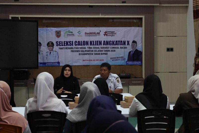 Dinas Sosial (Dinsos) bekerjasama dengan Panti Rehabilitasi Sosial Tuna Sosial (PRSTS) Barakat Cangkal Bacari Provinsi Kalimantan Selatan melakukan seleksi peserta Pelatihan Keterampilan Kerja. (Foto: Istimewa)