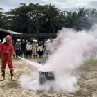 Pelatihan perusahaan untuk meningkatkan kesiapsiagaan menghadapi kebakaran lahan, kebun, dan bangunan yang diselenggarakan BPBD Kabupaten Tanah Bumbu. (Foto: Istimewa)