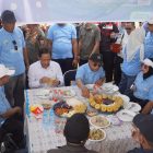 Bupati Muhammad Rusli, S. Sos bersama Jajaran Pemerintah Daerah Kabupaten Kotabaru menyambut Kedatangan Wakil Menteri Koordintaor (Wamenko) Bidang Pangan RI, Dr. Hanif Faisol Nurofiq. (Foto: Istimewa)