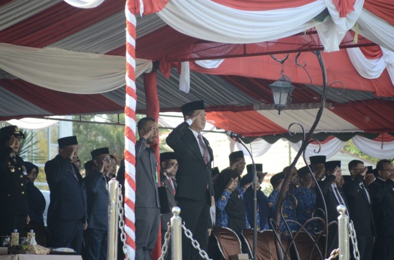 Pemerintah Kabupaten Balangan menggelar upacara peringatan Hari Lahir Pancasila ke-81 di halaman Kantor Bupati Balangan. (Foto: Istimewa)