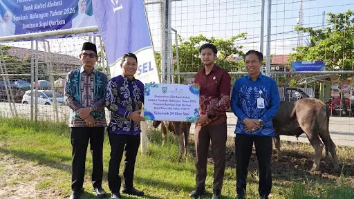 Penyerahan 24 Sapi Kurban oleh pihak Bank Kalsel kepada Bupati Balangan dan Wakil Bupati Balangan. (Foto: Istimewa)