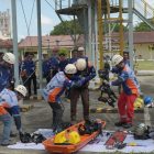 Pelatihan berbasis kompetensi penyelamatan di ruang terbatas yang berlangsung di l-Shelter Indocement Tarjun. (Foto: Istimewa)