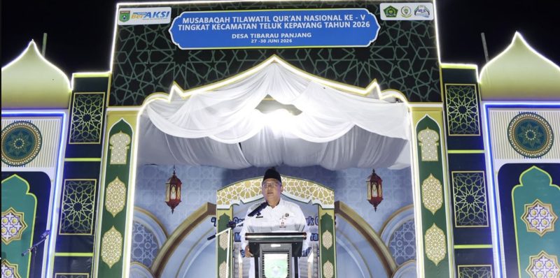 Penutupan secara resmi Musabaqah Tilawatil Qur’an Nasional (MTQN) Ke-5 Tingkat Kecamatan Teluk Kepayang. Desa Tibarau Panjang Raih Juara 1. (Foto: Istimewa)