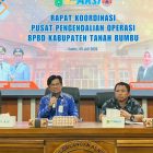 Badan Penanggulangan Bencana Daerah (BPBD) Kabupaten Tanah Bumbu menggelar Rapat Pusat Pengendalian Operasi Penanggulangan Bencana (Pusdalops-PB). (Foto: Istimewa)