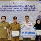 BUMDesa Meranti Jaya, Desa Batu Meranti, Kecamatan Sungai Loban, meraih penghargaan sebagai BUMDesa terbaik 1 se Kalsel.(Foto: Istimewa)