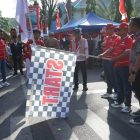 Pelepasan peserta karnaval dalam rangka memeriahkan HUT RI Ke-81 di Kabupaten Kotabaru. (Foto: Istimewa)